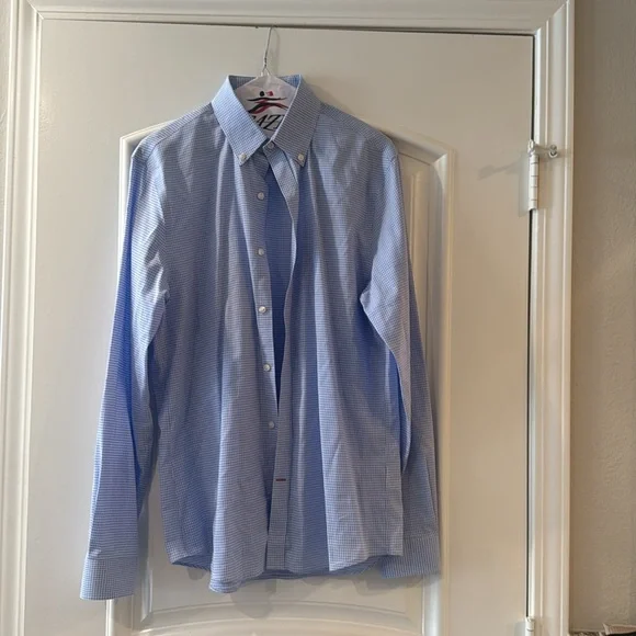 Tommy Hilfiger Men's Slim Fit Non Iron Gingham Dress Shirt -Size M - Picture 4 of 11